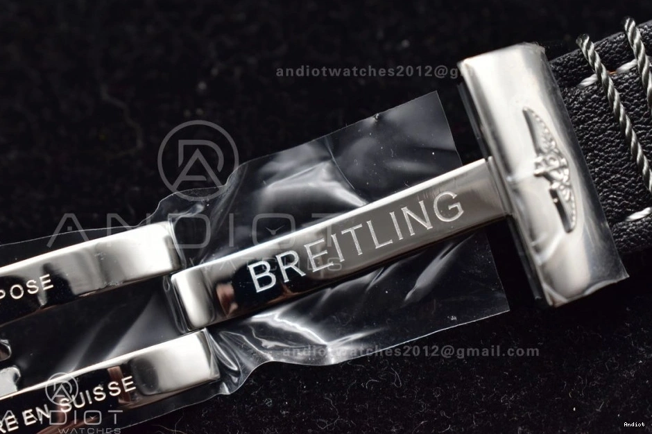 SS on Edition BLS Leather 43mm Dial Best Bracelet Navitimer Black 1:1 1 A7750 0207